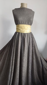 Jaquard Morbidino- Tricot tip pulover Dantelat GRI TAUPE, cu model in V  TRI1033